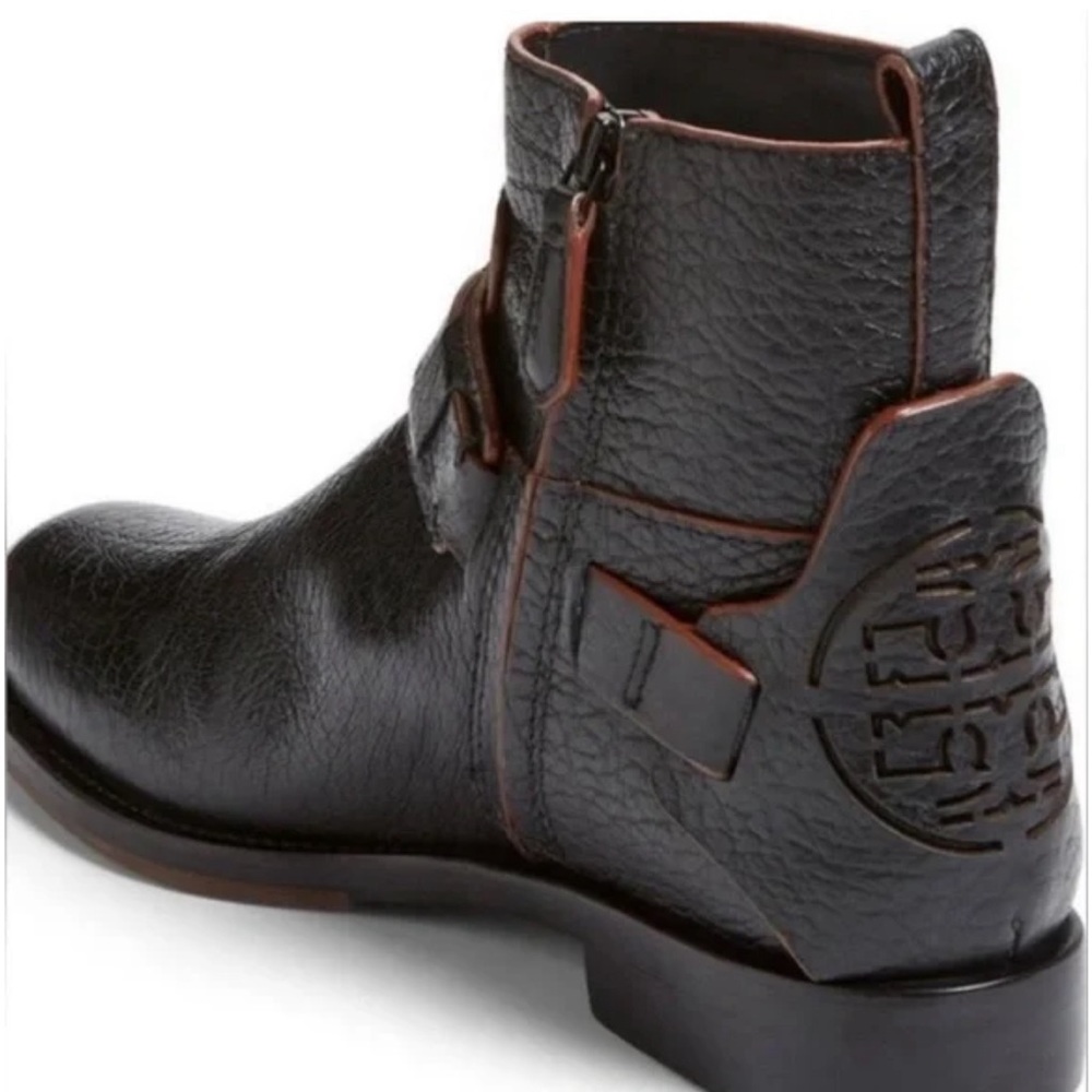 SOLD Tory Burch derby black ankle boots